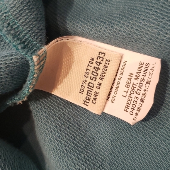 LL Bean Sweat Top Men's XL Green Button Down 3/4 Long Sleeves 100% Cotton - Picture 11 of 11